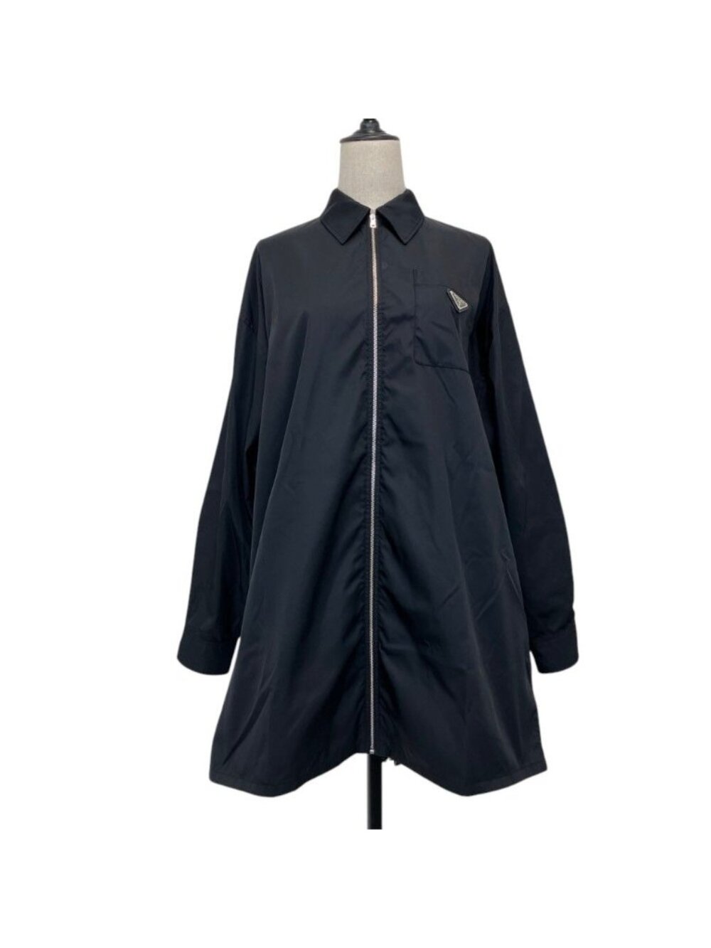 Prada Re-Nylon Zip Up Overshirt Black Spring Summer Fall Winter 36